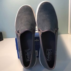 Keds Double Decker Suede Gray slip ons
